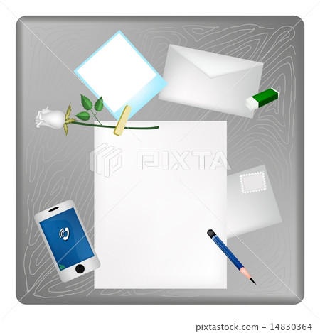 Pencil and White Rose on A Blank Page Envelope Pencil and White Rose on A Blank Page Envelope 14830364