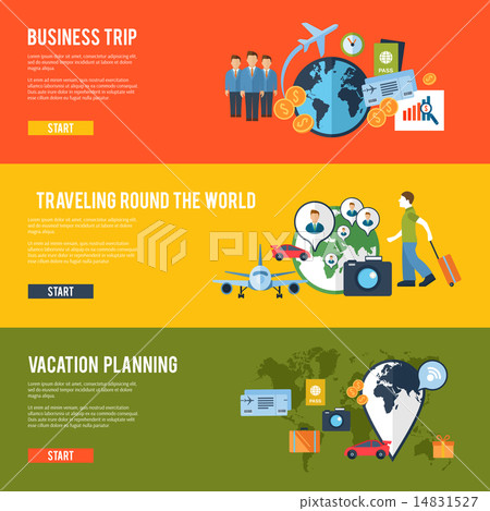 Travel concept flat banners 14831527