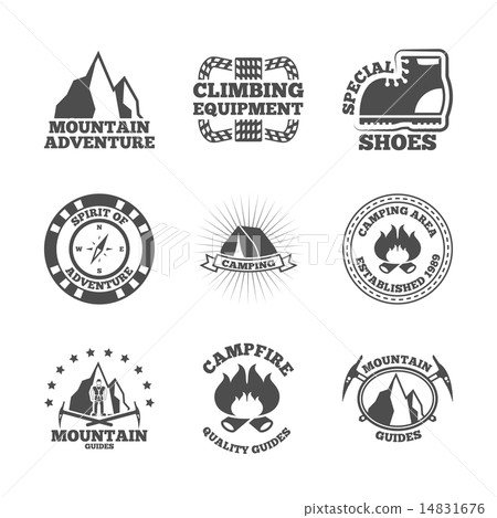 Mountine climber labels set 14831676