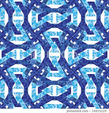 Abstract triangle pattern on blue background (vector) 14833229