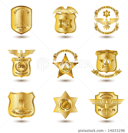 Police Badges Gold 14833296