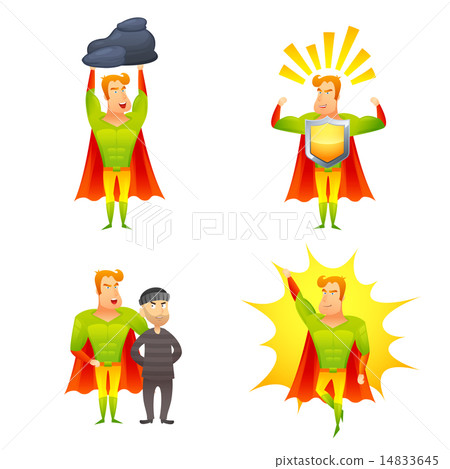 Superhero cartoon character power icons set Superhero cartoon character power icons set 14833645