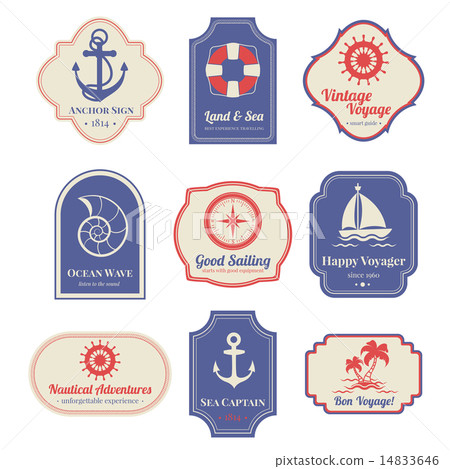 Nautical emblems set Nautical emblems set 14833646