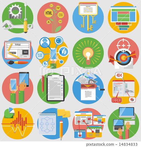 Seo icons set flat Seo icons set flat 14834833