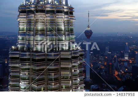 Twilight Petronas Twin Towers and KL Tower 14837958