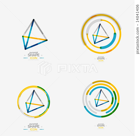 Pyramid shape line design Pyramid shape line design 14841406