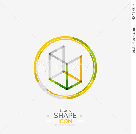 Minimal line design logo, business icon, block - Stock Illustration ...
