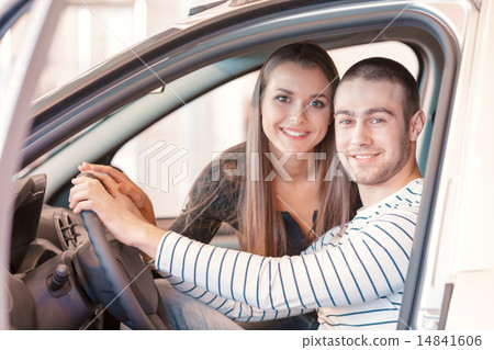 Customers inside the new vehicle 14841606