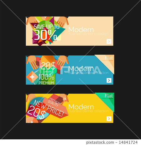 Set of banners with stickers, labels and elements for sale 14841724