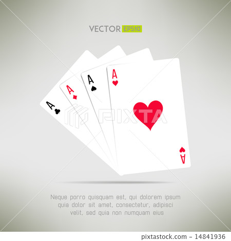Four aces hand composition in realistic and clean design. Card games template. Vector illustration 14841936