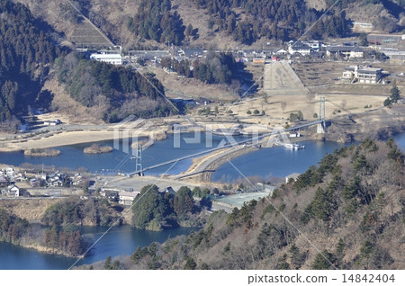 View of Lake Miyagase from Buddhist mountain 14842404