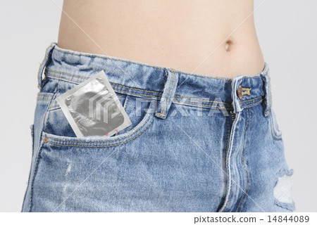 Condom put in pocket 14844089