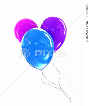 Color glossy balloons isolated on white 14844656