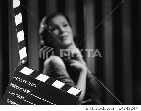 Hollywood woman and clapboard 14845247