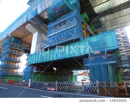 Pier concrete construction on highway 14845605