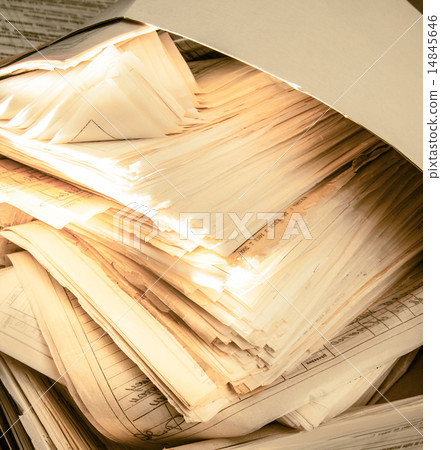 Dirty messy paper documents Dirty messy paper documents 14845646