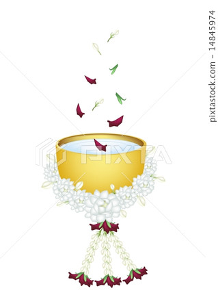 Flower Corolla in Bowl for Songkran Festival 14845974