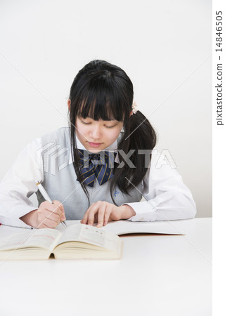 School girls studying School girls studying 14846505