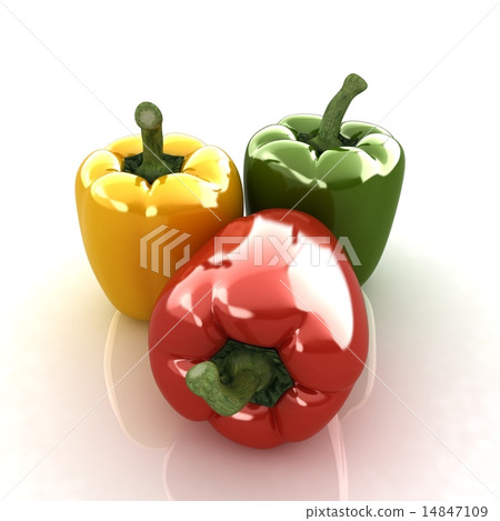 插图素材 sweet pepper on white background