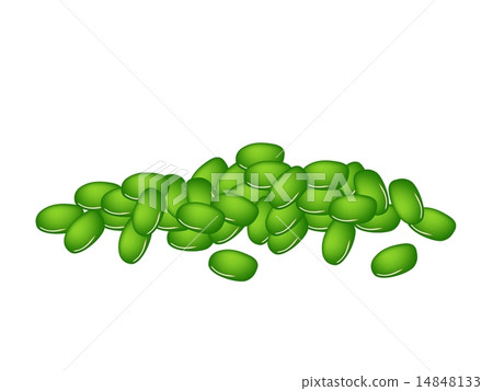 A Stack of Fresh Green Mung Beans 14848133
