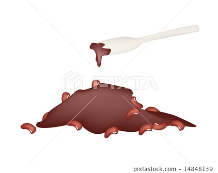 Stack of Kidney Bean Powder on White Background Stack of Kidney Bean Powder on White Background 14848139