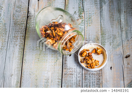 process of making biscuits, shortbread dough raw 14848191