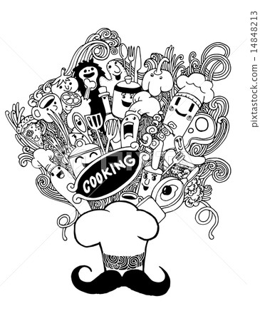 Hand drawn Cooking doodle set 14848213