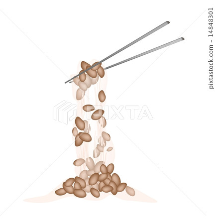Fermented Soybean Natto with A Pair of Chopsticks 14848301