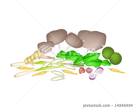 A Stack of Tom Yum Soup Ingredient A Stack of Tom Yum Soup Ingredient 14848494