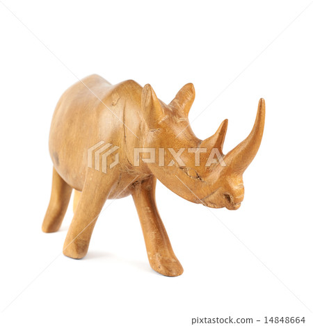 Rhinoceros rhino sculpture isolated 14848664