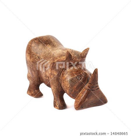 Rhinoceros rhino sculpture isolated 14848665