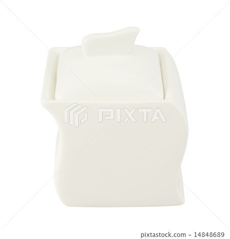 White ceramic sugar-bowl isolated 14848689