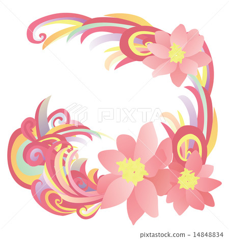 abstract flowers pink, red and yellow illustration abstract flowers pink, red and yellow illustration 14848834