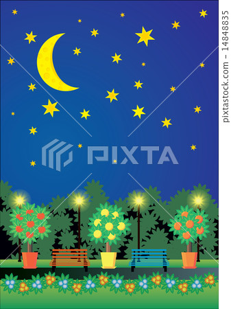 cartoon night city park cartoon night city park 14848835