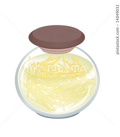 Pickled Gingers in A Jar on White Background 14849032