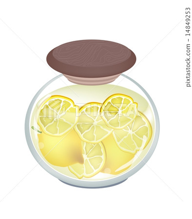 Preserved Lemons in A Jar on White Background 14849253