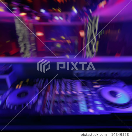 DJ mixer with light colored spotlights discos DJ mixer with light colored spotlights discos 14849358