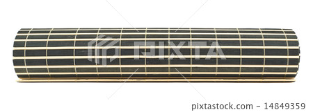 Rolled straw mat isolated Rolled straw mat isolated 14849359