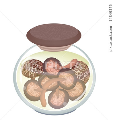 A Jar of Delicious Marinated Shiitake Mushrooms A Jar of Delicious Marinated Shiitake Mushrooms 14849376