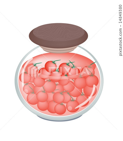 A Jar of Delicious Pickled Slice Tomatoes 14849380