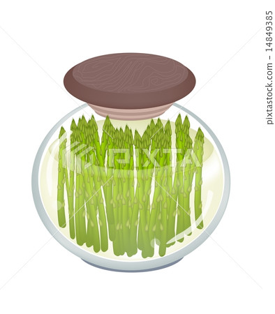 A Jar of Delicious Pickled Green Asparagus 14849385