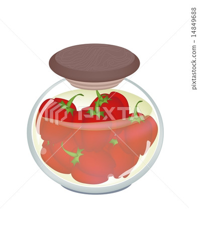 A Jar of Pickled Red Bell Peppers A Jar of Pickled Red Bell Peppers 14849688