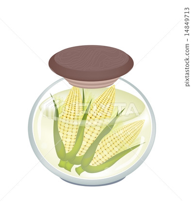 A Jar of Yellow Sweet Corns in Brine A Jar of Yellow Sweet Corns in Brine 14849713