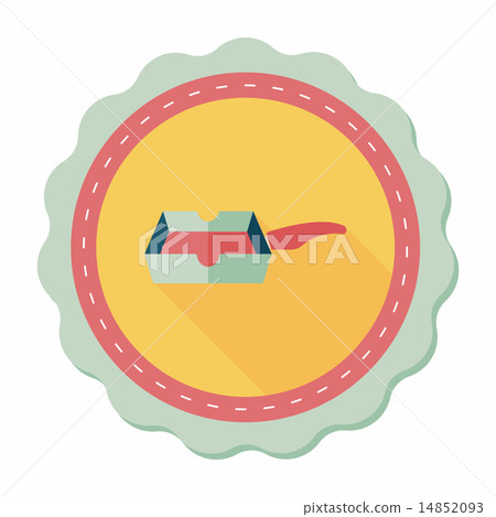 kitchenware frying pan and shovel flat icon with long shadow,eps kitchenware frying pan and shovel flat icon with long shadow,eps 14852093