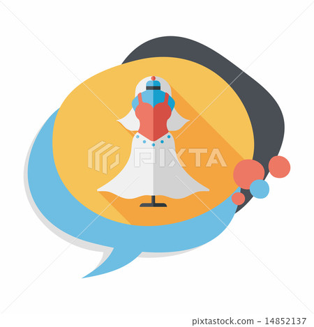 wedding dress flat icon with long shadow,eps10 14852137