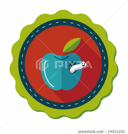 Apple flat icon with long shadow,eps10 - Stock Illustration [14852202 ...