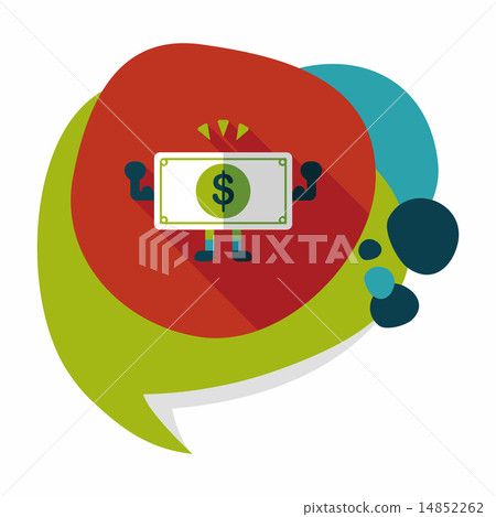 shopping money cash flat icon with long shadow,eps10 14852262
