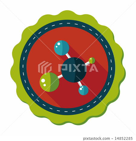 Molecule flat icon with long shadow,eps10 14852285