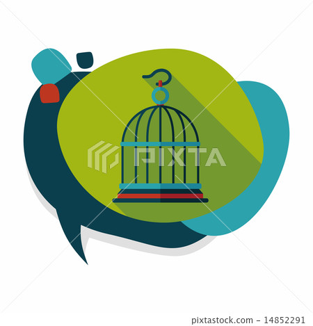 Pet bird cage flat icon with long shadow, eps10 Pet bird cage flat icon with long shadow, eps10 14852291