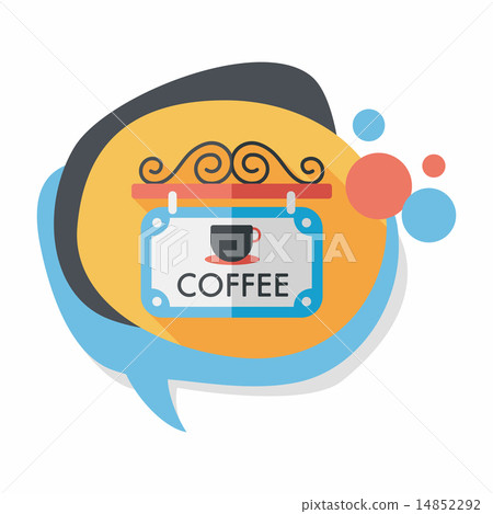 Coffee shop signs flat icon with long shadow,eps10 Coffee shop signs flat icon with long shadow,eps10 14852292
